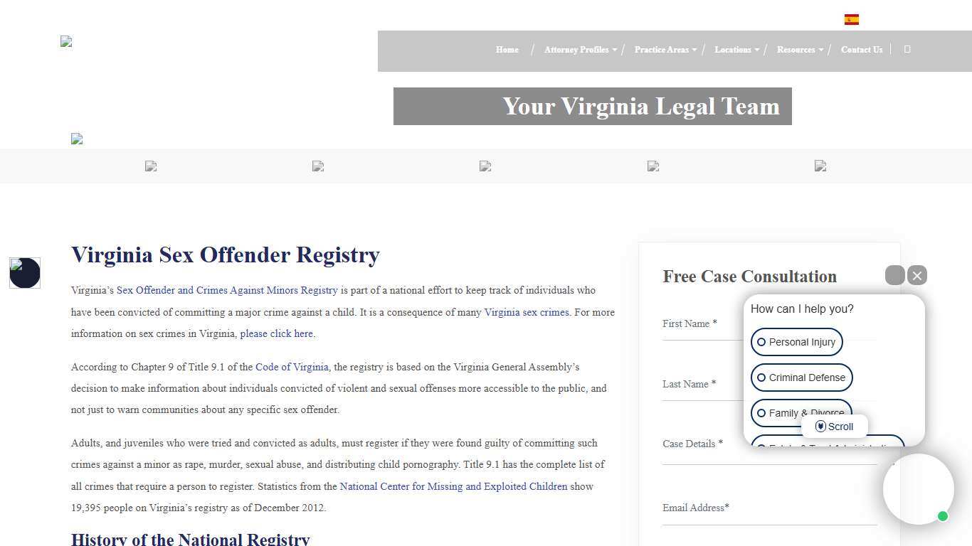 Virginia Sex Offender Registry Requirements VA Code